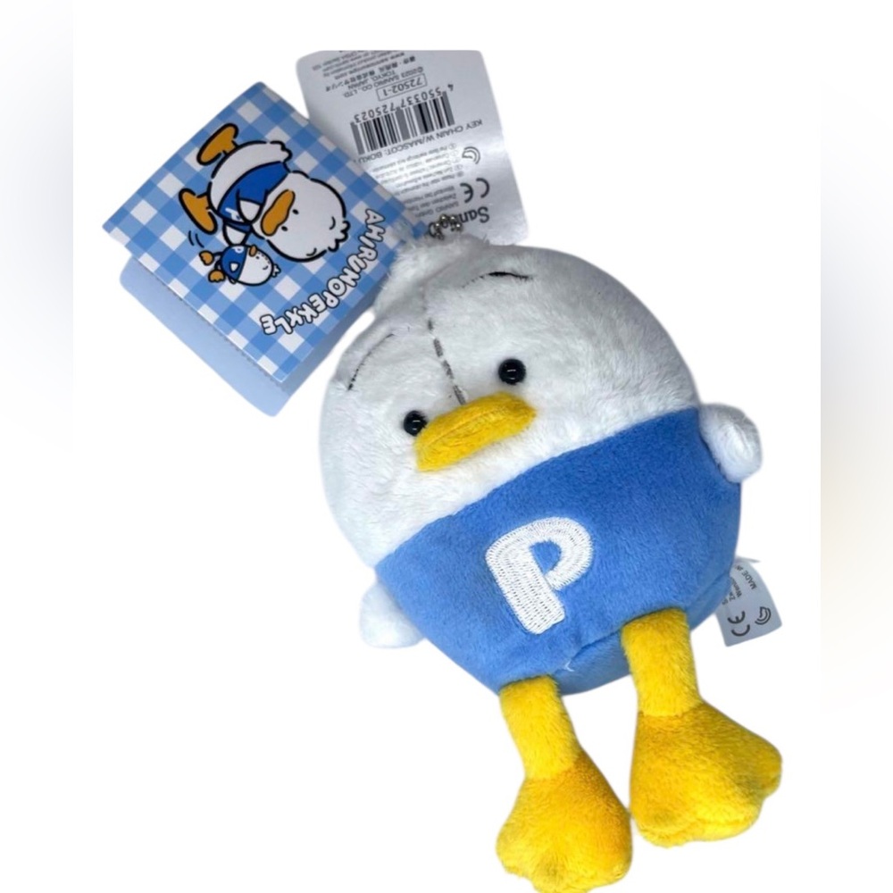 ✅SANRIO Rare Duck Ahiru No Pekkle Mascot Holder Keychain NEW!